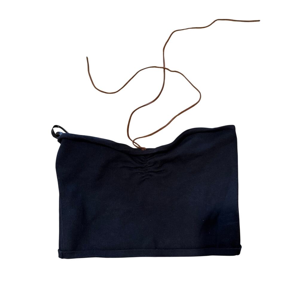 NWT Vintage Lauren Tube Top with Removable Leather Strap